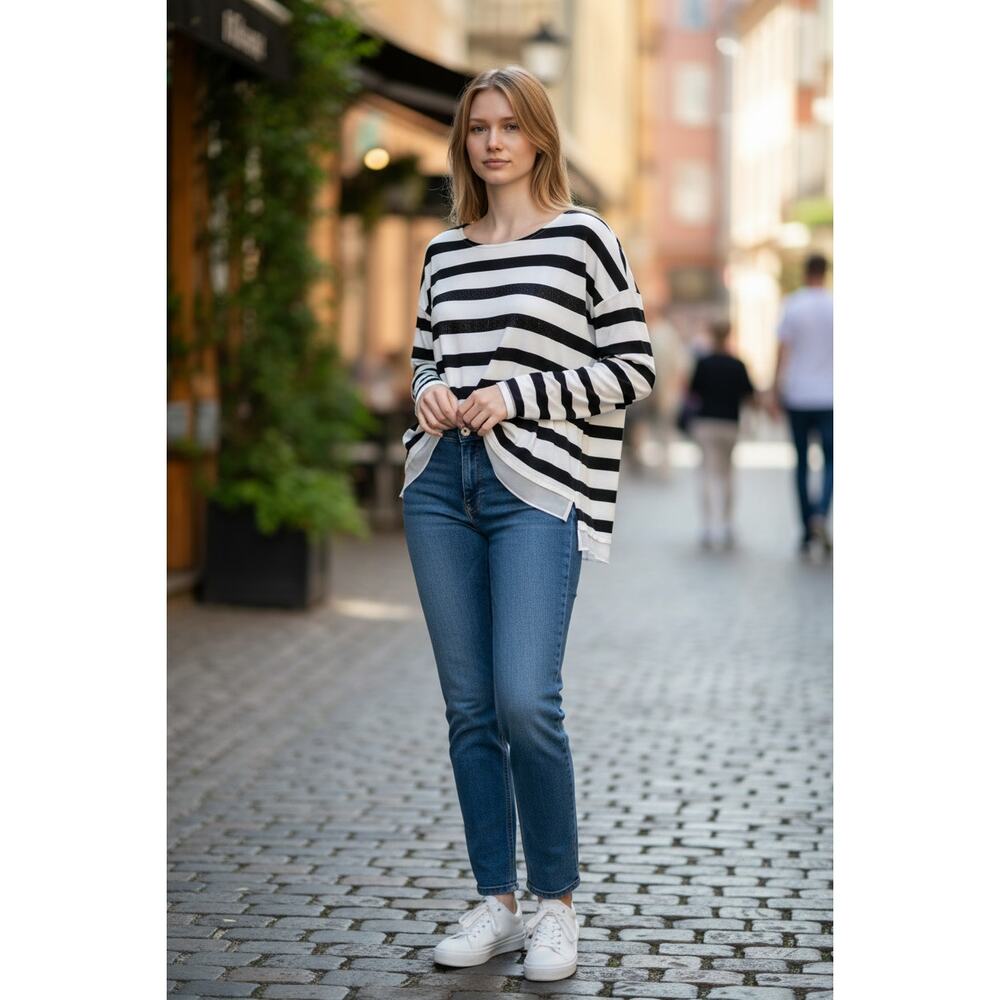 White House Black Market Luxe Striped Top - Elegant Nautical Chic (NWOT)